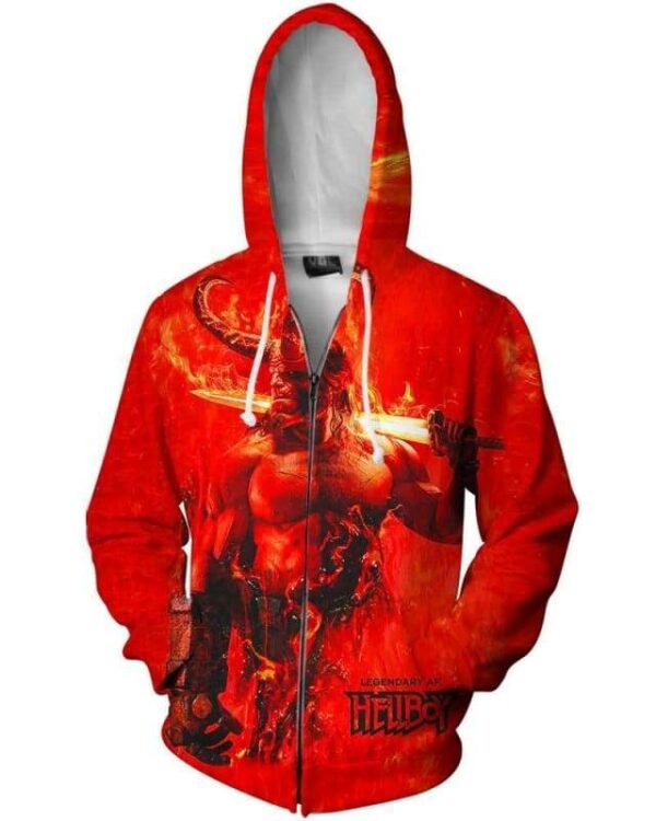 Hellboy - All Over Apparel - Zip Hoodie / S - www.secrettees.com