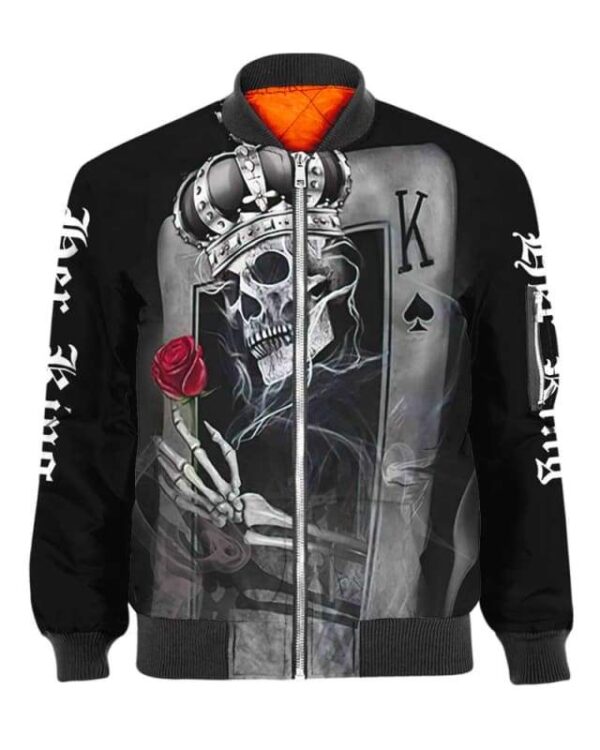 Her King Skull Poker - All Over Apparel - Bomber / S - www.secrettees.com