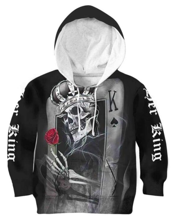 Her King Skull Poker - All Over Apparel - Kid Hoodie / S - www.secrettees.com