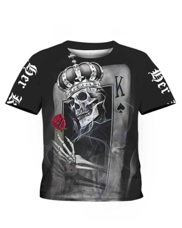 Her King Skull Poker - All Over Apparel - Kid Tee / S - www.secrettees.com