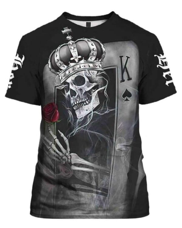 Her King Skull Poker - All Over Apparel - T-Shirt / S - www.secrettees.com