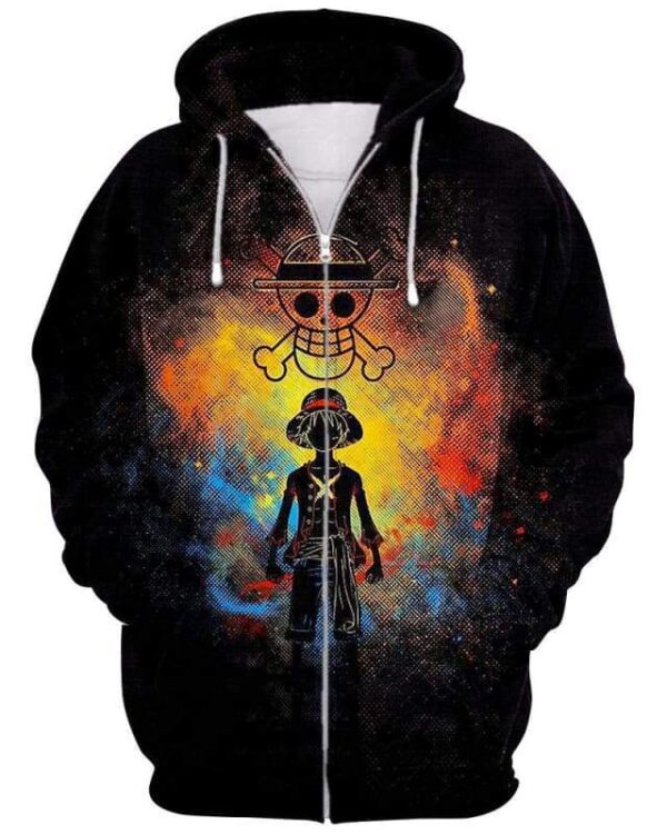 Heroic Luffy - All Over Apparel - Zip Hoodie / S - www.secrettees.com