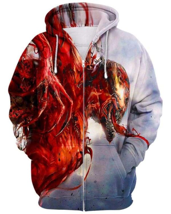 Hideous Blood - All Over Apparel - Zip Hoodie / S - www.secrettees.com