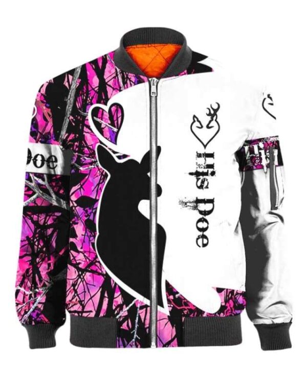 His Doe Deer Hunting - All Over Apparel - Bomber / S - www.secrettees.com