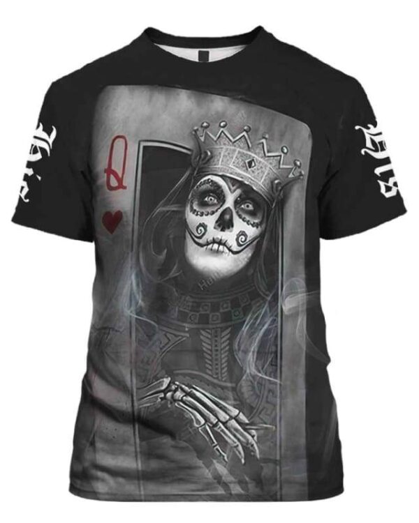 His Queen Skull Poker - All Over Apparel - T-Shirt / S - www.secrettees.com