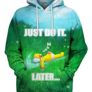 Homer Simpson - Just Do It Later - All Over Apparel - Hoodie / S - www.secrettees.com