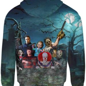 Horror Friends Halloween 2 Hoodie T-shirt - All Over Apparel - www.secrettees.com