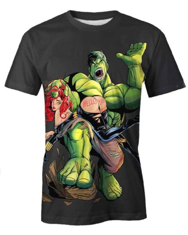 Hulk & Black Widow Sculaccia - All Over Apparel - T-Shirt / S - www.secrettees.com