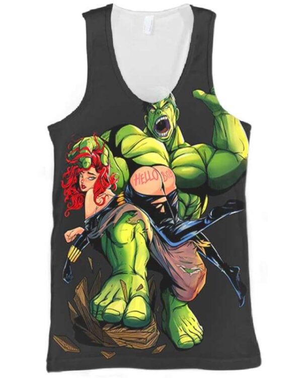 Hulk & Black Widow Sculaccia - All Over Apparel - Tank Top / S - www.secrettees.com