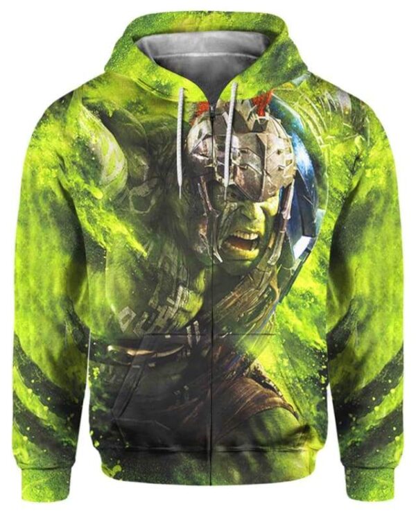 Hulk Ragnarok - All Over Apparel - Zip Hoodie / S - www.secrettees.com