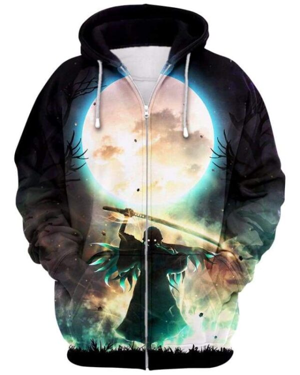 Illusion Of The Full Moon - All Over Apparel - Zip Hoodie / S - www.secrettees.com