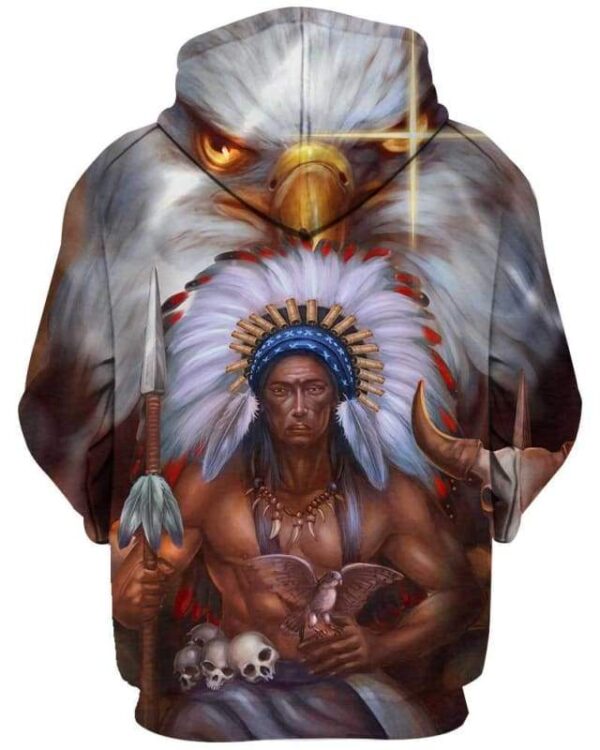 Indian Chief And Eagle - All Over Apparel - www.secrettees.com