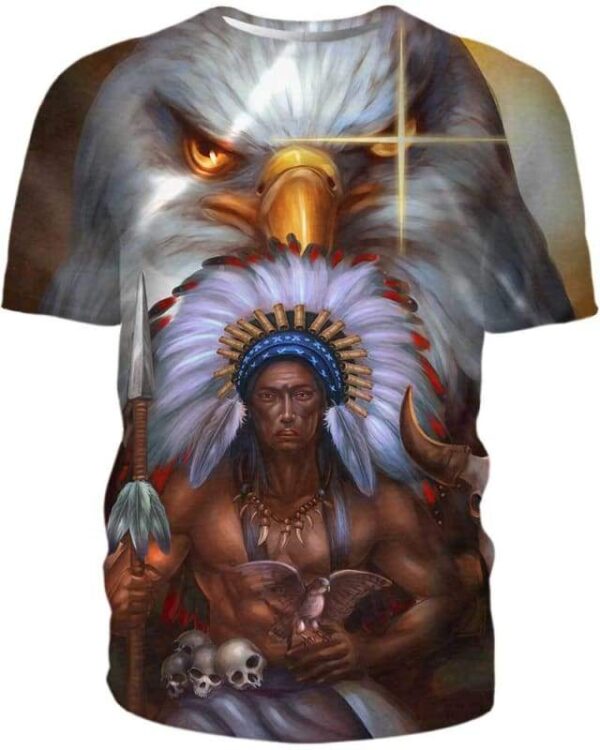 Indian Chief And Eagle - All Over Apparel - Kid Tee / S - www.secrettees.com