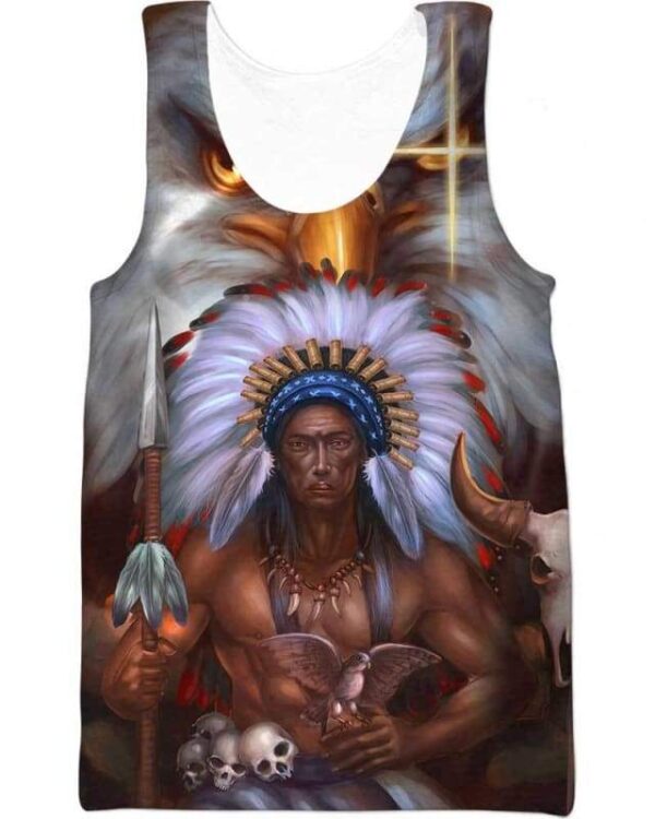 Indian Chief And Eagle - All Over Apparel - Tank Top / S - www.secrettees.com