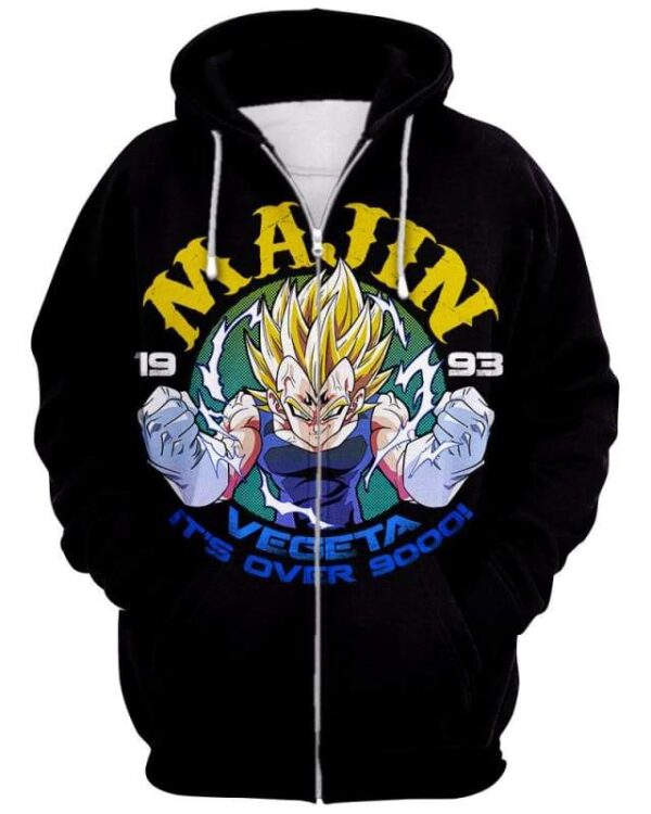 It’s Over 9000 - All Over Apparel - Zip Hoodie / S - www.secrettees.com