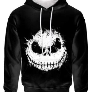 Jack Skeleton Face Hoodie T-shirt - All Over Apparel - Hoodie / S - www.secrettees.com