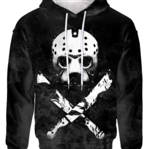 Jason Voorhees Mask Hoodie T-shirt - All Over Apparel - Hoodie / S - www.secrettees.com