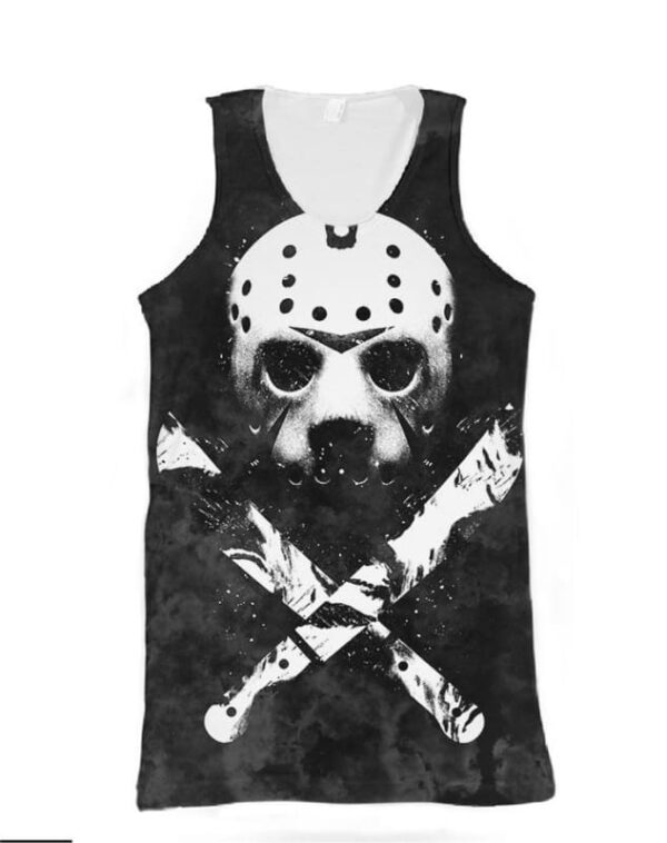 Jason Voorhees Mask Hoodie T-shirt - All Over Apparel - Tank Top / S - www.secrettees.com
