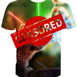 Jedi Cats With Lightsabers 3D T-shirt - All Over Apparel - T-Shirt / S - www.secrettees.com