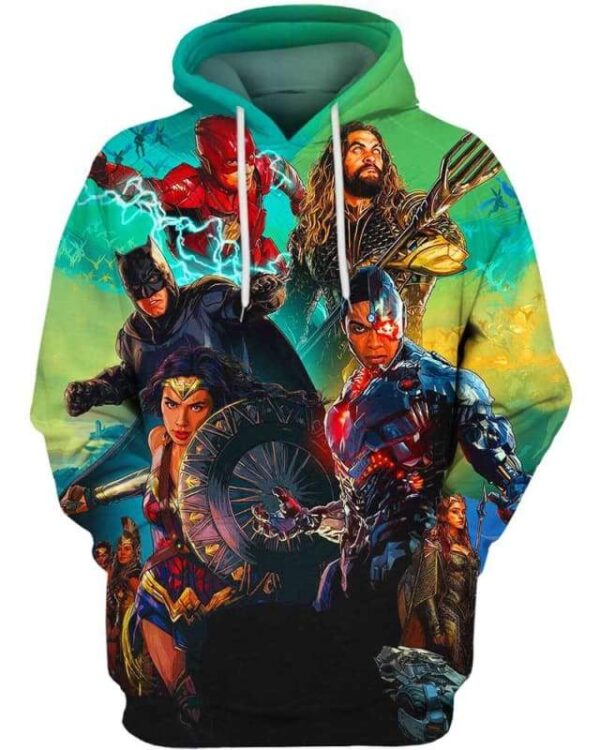 Justice League - All Over Apparel - Hoodie / S - www.secrettees.com