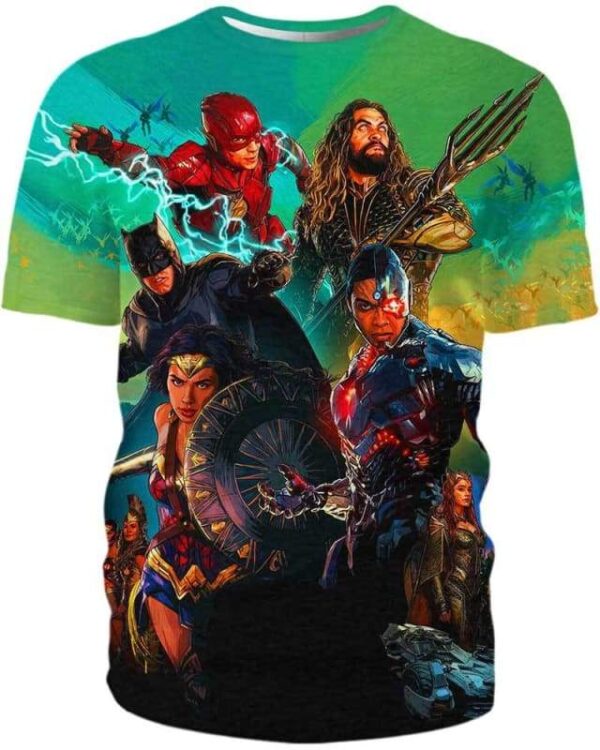 Justice League - All Over Apparel - T-Shirt / S - www.secrettees.com