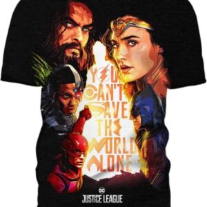 Justice League - You Can Save The World Alone - All Over Apparel - T-Shirt / S - www.secrettees.com