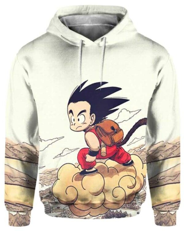 Kid Goku Fly - All Over Apparel - Hoodie / S - www.secrettees.com