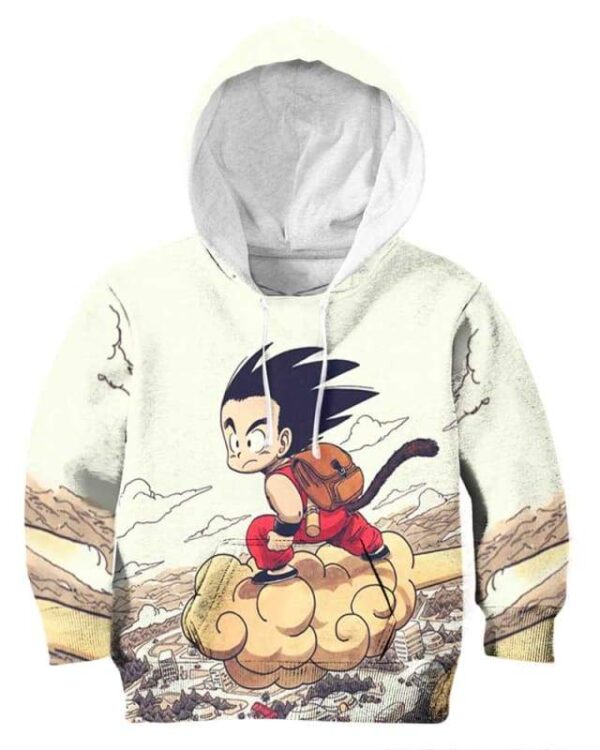 Kid Goku Fly - All Over Apparel - Kids Hoodie / S - www.secrettees.com