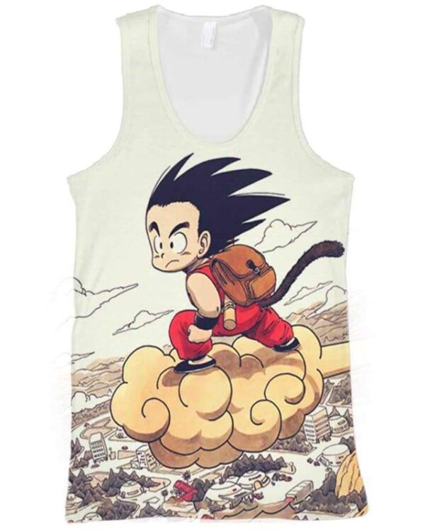 Kid Goku Fly - All Over Apparel - Tank Top / S - www.secrettees.com