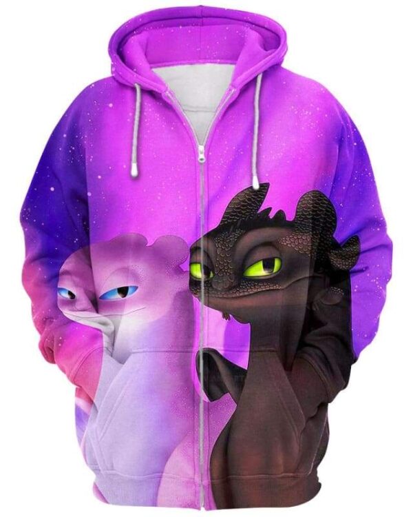 King And Queen Of Dragons - All Over Apparel - Zip Hoodie / S - www.secrettees.com