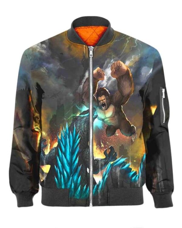 King Kong Vs Godzilla - All Over Apparel - Bomber / S - www.secrettees.com