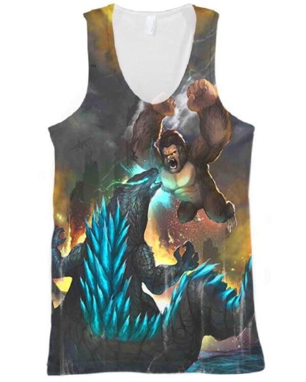 King Kong Vs Godzilla - All Over Apparel - Tank Top / S - www.secrettees.com