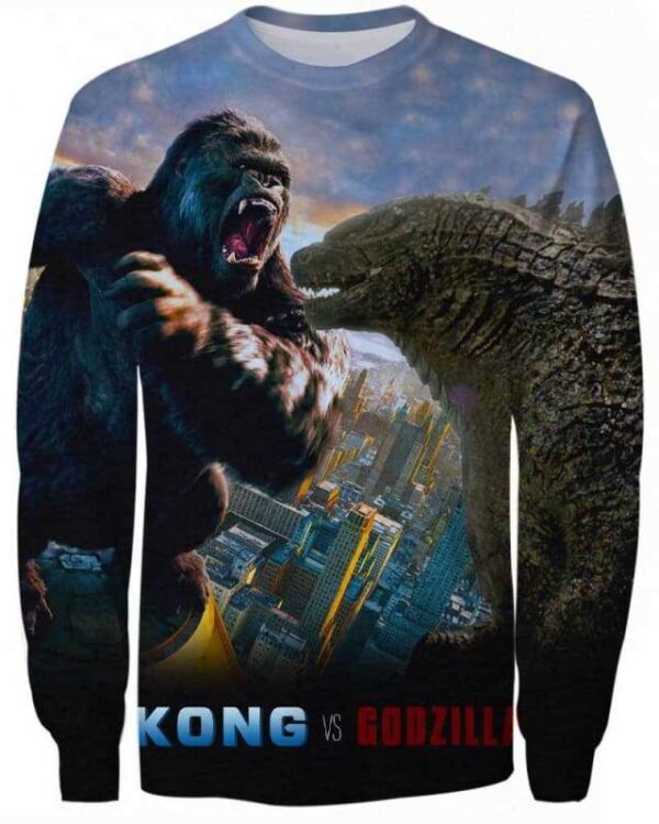 Kong vs Godzilla - All Over Apparel - Sweatshirt / S - www.secrettees.com