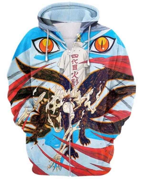 Kurama Skeleton - All Over Apparel - Zip Hoodie / S - www.secrettees.com