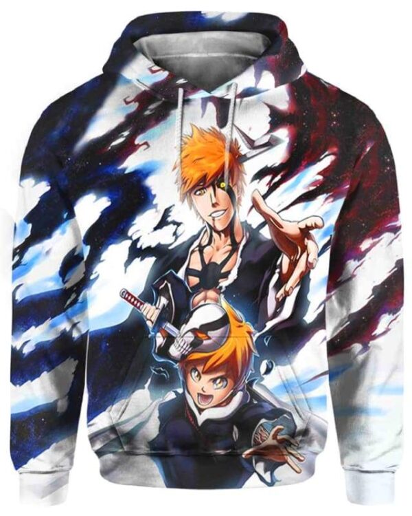 Kurosaki Ichigo - Kurosaki Kazui - All Over Apparel - Hoodie / S - www.secrettees.com