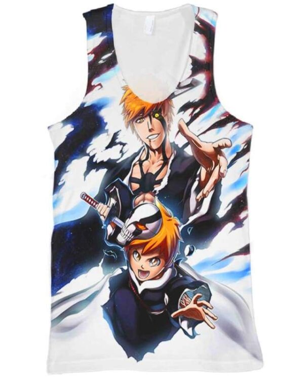 Kurosaki Ichigo - Kurosaki Kazui - All Over Apparel - Tank Top / S - www.secrettees.com