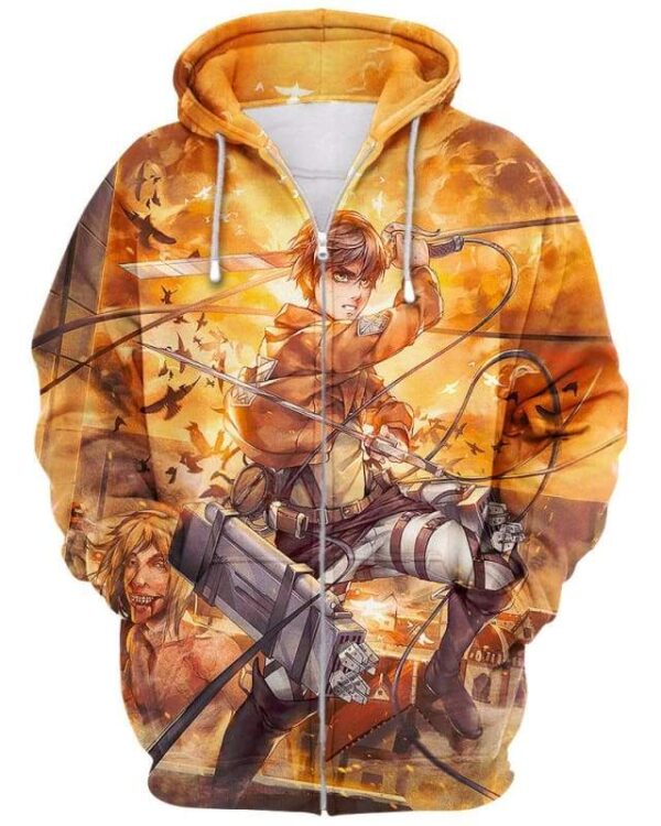 Levi Ackerman - All Over Apparel - Zip Hoodie / S - www.secrettees.com