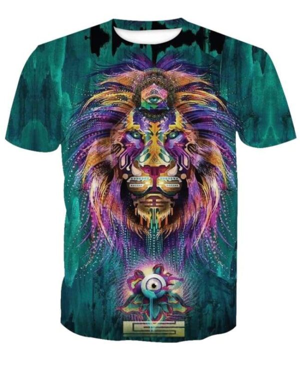 Lion Third Eye Graphic 3D T-shirt - All Over Apparel - T-Shirt / S - www.secrettees.com