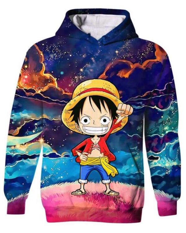 Little Luffy - All Over Apparel - Kid Hoodie / S - www.secrettees.com