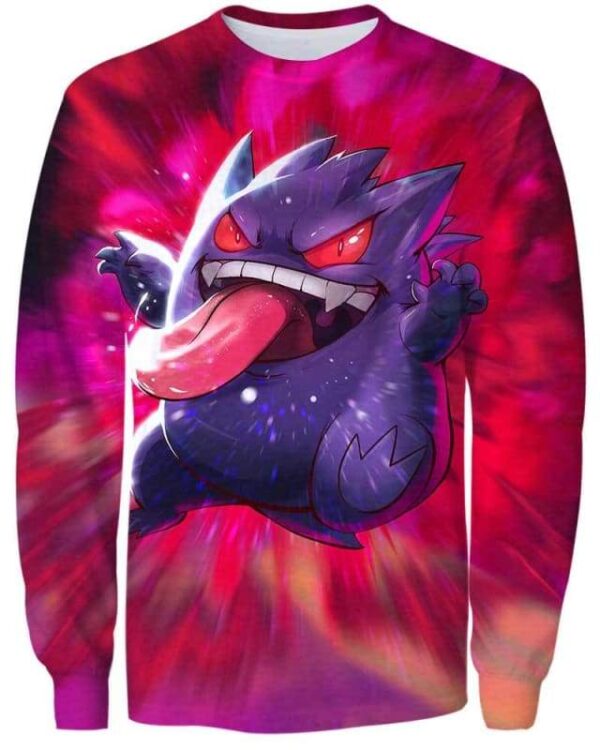 Little Monster Gengar - All Over Apparel - Sweatshirt / S - www.secrettees.com