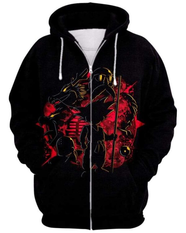 Little Saiyan - All Over Apparel - Zip Hoodie / S - www.secrettees.com