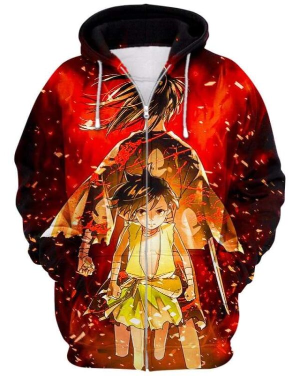 Lonesome Hyakkimaru - All Over Apparel - Zip Hoodie / S - www.secrettees.com