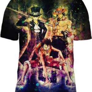 Luffy Ace Sabo - All Over Apparel - T-Shirt / S - www.secrettees.com
