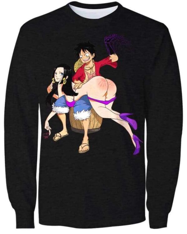 Luffy & Boa Sculaccia - All Over Apparel - Sweatshirt / S - www.secrettees.com