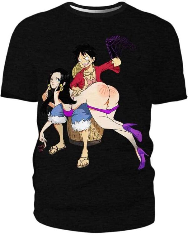 Luffy & Boa Sculaccia - All Over Apparel - T-Shirt / S - www.secrettees.com