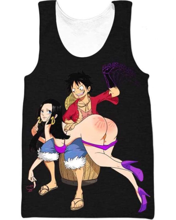 Luffy & Boa Sculaccia - All Over Apparel - Tank Top / S - www.secrettees.com