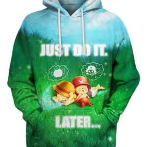 Luffy & Chopper - Just Do It Later - All Over Apparel - Hoodie / S - www.secrettees.com