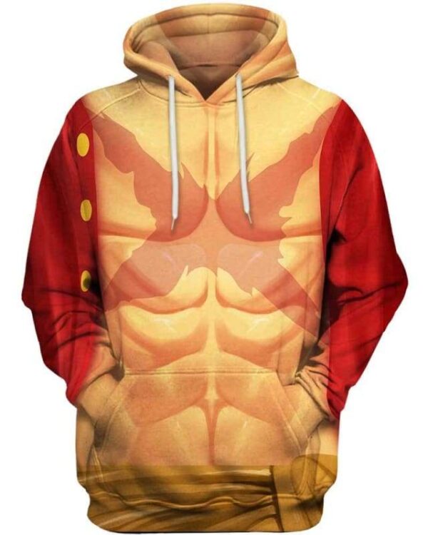 Luffy Costume - All Over Apparel - Hoodie / S - www.secrettees.com
