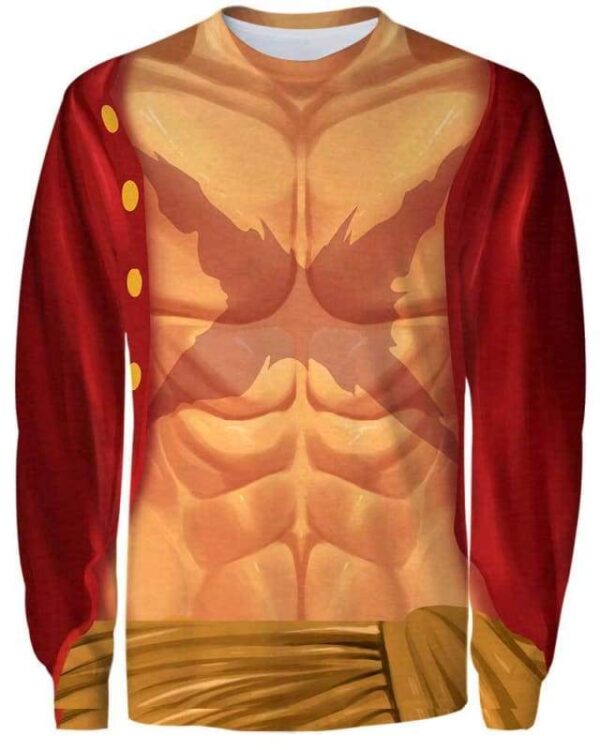 Luffy Costume - All Over Apparel - Sweatshirt / S - www.secrettees.com