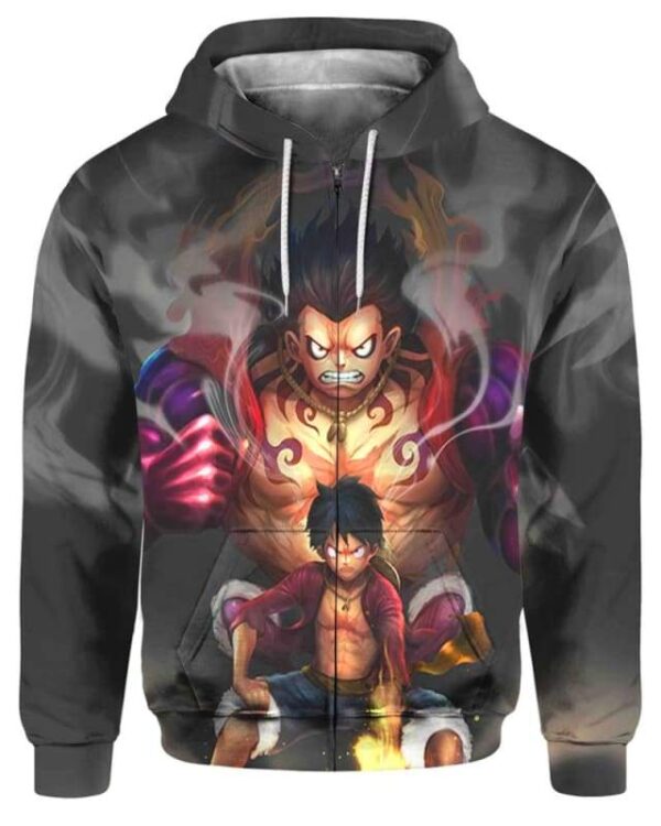 Luffy Gear 4 - All Over Apparel - Zip Hoodie / S - www.secrettees.com